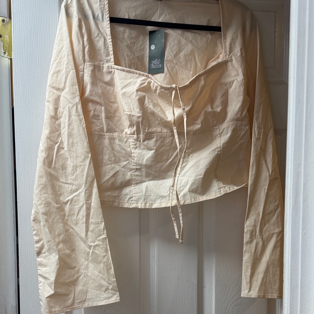 Wild Fable Cream Long Sleeve Blouse